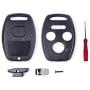 for Honda Key Fob Shell,Replacement Key Shell Housing Keyless Entry Remote Honda Key Fob with Stickers Fit for Honda Accord Civic EX Pilot (3+1 Buttons, 1 Black)