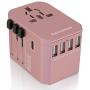 Power Plug Adapter - International Travel (w/5 USB Ports and USB Type C)- Work 150+ Countries - 220 Volt Adapter - Travel Adapter - Type C A G I A/C - UK Japan China Europe