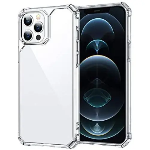 ESR Air Armor Series Case Compatible with iPhone 12 Pro Max 6.7-Inch [Shock Absorbing and Scratch Resistant] [Military Grade Protection] [Hard Back with Flexible Frame] - Clear