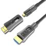 ATZEBE Fiber HDMI Cable 50ft, Fiber Optic HDMI Cable Supports 4K@60Hz, 4:4:4, 18Gbps, HDR, Dolby Vision, HDCP2.2, ARC, 3D, 4K Optical HDMI Cable with Dual Micro HDMI and Standard HDMI Connectors