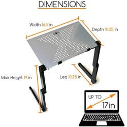 QuickLIFT Adjustable Notebook Laptop Stand Mount and Standing Desk Converter for Bed, Couch or Table with X-Vent Cooling for up to 17'' Apple MacBook/Pro/Air/Retina Display