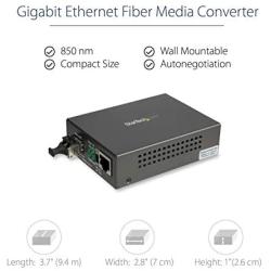 StarTech.com Multimode (MM) LC Fiber Media Converter for 10/100/1000 Network - 550m - Gigabit Ethernet - 850nm - with SFP Transceiver (MCM1110MMLC)