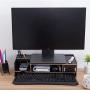DeHasion Universal Computer Monitor Stand Riser with Storage Organizer Drawers, Desktop,Laptop Stand Riser with Keyboard Storage Space for Home & Office (Black)