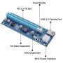 FebSmart PCI-E Riser for Bitcoin-Litecoin-ETH Coin PCIe VER006C 6 PIN 16x to 1x Powered Riser Adapter Card 6-Pin PCI-E to SATA Power Cable-GPU Riser Adapter-Ethereum Mining ETH (6 PCS)