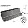 Adjustable Laptop Stand Dock, Compatible with All Laptops, Vertical Modern Aluminum Custom Fit Desktop Space-Saving (Gray)