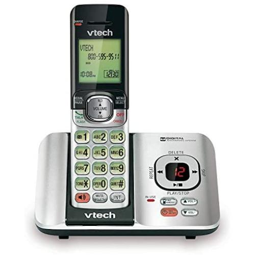 VTech CS6529 DECT 6.0 Phone Answering System with Caller ID/Call Waiting, 1 Cordless Handset, Silver/Black