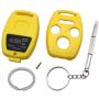 4 Buttons Replacement Key Fob Case Shell Fits for Honda Accord Civic Ex Pilot Keyless Entry Remote Control Car Key Fob Cover (3 + 1 Buttons, Yellow)