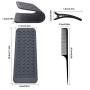 Silicone Heat Resistant Mat Pouch,Sonku Hair Styling Tools with 2 Pcs Tail Combs and 6 Pcs Clips for Hair Straightener,Crimping Iron,Hair Curling Waving Iron,Hair Curling Wand-Black