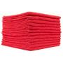 The Rag Company (12-Pack) 16 in. x 16 in. Commercial Grade All-Purpose Microfiber Highly Absorbent, LINT-Free, Streak-Free Cleaning Towels (Red)