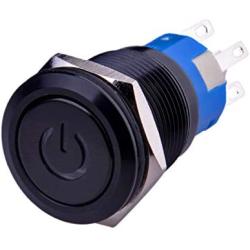 Ulincos Latching Pushbutton Switch U19C1 1NO1NC SPDT ON/Off Black Metal Shell with Red LED Suitable for 19mm 3/4'' Mounting Hole (Red)