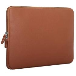 MoKo 13-13.3 Inch Laptop Sleeve Bag Fits MacBook Air 13-inch Retina 2020-2016, MacBook Pro 13'', Surface Book/Surface Laptop 13.5'', Waterproof PU Leather Protective Case - Brown