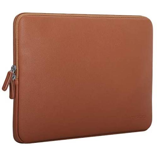 MoKo 13-13.3 Inch Laptop Sleeve Bag Fits MacBook Air 13-inch Retina 2020-2016, MacBook Pro 13'', Surface Book/Surface Laptop 13.5'', Waterproof PU Leather Protective Case - Brown