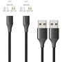NetDot Gen10 3 in 1 Nylon Braided Magnetic Charging Cable Fast Charging and Data Transfer for Micro USB and USB C Android Smartphones and I-Product (3.3Ft/ 2 Pack, Black) (VC_10G3IN11mblack2)