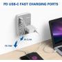 Huntkey USB-C Surge Protector, 6 AC Outlets Wall Tap Multi Plug Outlet Extender with 3 USB Charging Ports,SMD607C