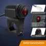 Motorcycle Handlebar Switch ATV Handlebar Light Switch 12V CNC Aluminium Alloy Push Botton Waterproof Switches with 3-Pin Connector- Fits 7/8'' Handlebars (22mm)