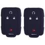 2Pcs XUHANG Sillicone key fob Skin key Cover Remote Case Protector Shell for Chevrolet Silverado Colorado GMC Sierra Yukon Cadillac smart Remote black