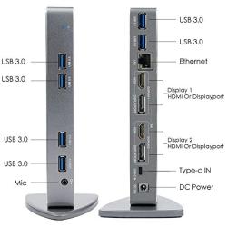 WAVLINK USB C Universal Laptop Docking Station, Dual 4K@60Hz Display & 5K Single Video Display for Laptop and PCs (2x4K@60Hz HDMI, 2x 4K@60Hz Display Port, Gigabit Ethernet, 6 USB 3.0, Audio)