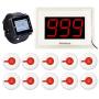 Retekess T114 Restaurant Pager System,Caregiver Paging System,3 LED Large Screen Display,1 Watch Pager,10 Emergency Call Buttons for Clinic,Cafe,Hotel