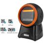 NETUM Desktop Barcode Scanner, 1D 2D Omnidirectional Hands-Free USB Wired Barcode Reader, Capture Barcodes from Mobile Phone Screen, Automatic Image Sensing for Supermarket Library Retail Store