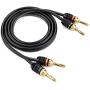 Deadbolt Speaker Wire with Banana Plugs, 10 ft, High Strand Count 12 AWG Pure Copper, OFC