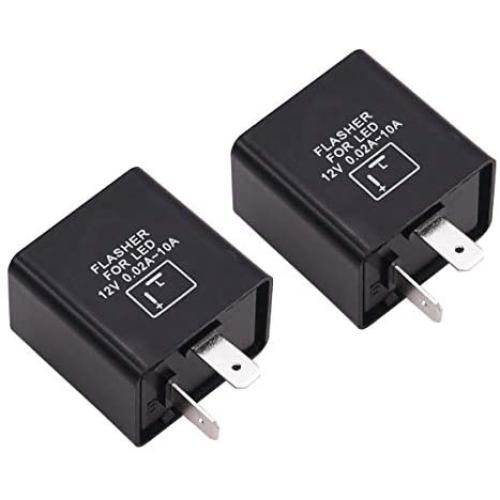 smseace 2PCS 2Pin 12V Electronic LED Flasher Relay for Cars or motorycles fix The Fast Rapid Flashing Turn Signal Switch Current 0.02A - 10A Flasher Relay For-LED-2pcs