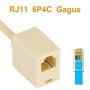 RJ45 to RJ11 Converter Adapter Connector M/F Cable,Uvital Telephone RJ11 6P4C Female to Ethernet RJ45 8P8C Male Converter Cord (Cream, 2 Pack)