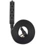 Electes 8 Feet Heavy Duty Extension Cord/Wire, Multi 3 Outlet, 3 Prong Grounded, Angled Flat Plug, 16/3, SPT3, UL Listed, Black