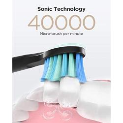 Fairywill Dual Sonic Electric Toothbrushes for Adults & Teens - 8 Brush Heads 2 Travel Cases Included, 5 Modes with Smart Timer, Rechargeable Whitening Toothbrush USB Charging Lasts 30 Days