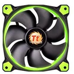 Thermaltake Riing 12 High Static Pressure Circular Ring Green LED Case/Radiator Fan with Anti-Vibration Mounting System Triple Pack Cooling CL-F055-PL12GR-A