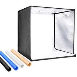 Neewer Photo Studio Light Box 24inches/60cm Shooting Light Tent Adjustable Brightness Foldable Portable Professional Booth Table Top Photography Lighting Kit 120 LED Lights 4 Colors Backdrops