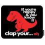 oFloral Dinosaur Gaming Mouse Pad Red Sad Dino If You are Happy You Know It Letter Decorative Mousepad Rubber Base Home Decor for Computers Laptop Office Home 7.9X9.5 Inch