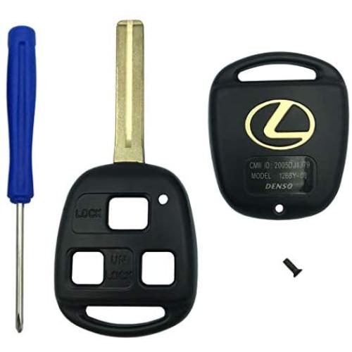 Replacement Keyless Entry Remote Control Key Shell fits Lexus ES GS GX is LS LX RX SC Key Fob Csae Cover With Blade (Black)