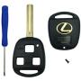 Replacement Keyless Entry Remote Control Key Shell fits Lexus ES GS GX is LS LX RX SC Key Fob Csae Cover With Blade (Black)