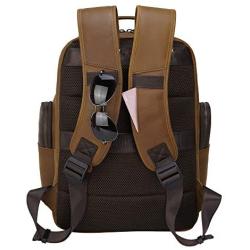 TIDING Mens Vintage Leather Backpack 15.6'' Laptop Bag Large Capacity Business Travel Hiking Shoulder Daypacks