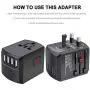 International Travel Adapter, Worldwide Travel Charger with 4 USB Ports Power Converters for EU, UK, US, USA, AU, Europe & Asia, All-in-one Universal Wall Plug Multi-Outlets Electrical Adaptor