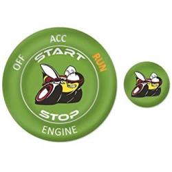 ToolEpic for Dodge Challenger Charger Scat Pack Decal Accessories 2015-2021 - Engine Start Stop Button Overlay Sticker Emblem - Push to Start Button Sublime Green Badge Cover - Perfect for Decals