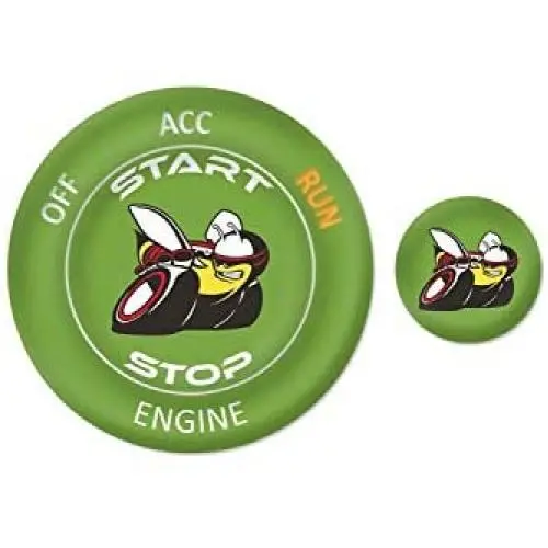 ToolEpic for Dodge Challenger Charger Scat Pack Decal Accessories 2015-2021 - Engine Start Stop Button Overlay Sticker Emblem - Push to Start Button Sublime Green Badge Cover - Perfect for Decals