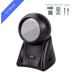 XIANJINO 2D Desktop Omni-Directional Barcode Scanner USB Wired Handfree bar Codes Imager for Mobile Payment Computer Screen Scan Support Windows Mac and Linux PC POS XJ3101 (Desktop 2D)