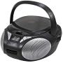 Magnavox MD6924 Portable Top Loading CD Boombox with AM/FM Stereo Radio in Black | CD-R/CD-RW Compatible | LED Display | AUX Port Supported | Programmable CD Player |