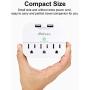 3 Outlet Surge Protector, Multi Plug Outlet Extender with 2 USB Wall Charger (Smart 2.4 A), Outlet Wall Adapter Power Strip for Travel Home, School, Office - 490Joules White