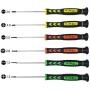 Screwdriver SET OF 6 - Magnetic Flathead and Phillips With NON-SKID Handle in Different SIZES / COLORS - Professional Repair Tool Kit For Electronics/ iPhone/ PC/ Jewelry/ Watch/ Eyeglass