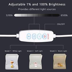 QYXINC Photo Studio Light Box with Mini Tripod，Ring Light Box with 128 LED，12.8inch Shooting Tent with 6 Color Photography Backdrop，Portable Folding Photo Studio Box with White Light Warm Light