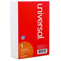 Universal 46500 Loose Memo Sheets, 4 x6, White (Pack of 500 Sheets)