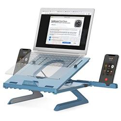 Laptop Stand Ergonomic, Jelly Comb Multi-Angle Adjustable Laptop Riser with Built-in Foldable Legs and Phone Holder, Ventilated Notebook Stand Tray for MacBook, Desktop Computer, Tablet (Blue Grey)
