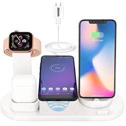 4in1 Wireless Charging Station for Apple Product,iWatch Series 5/4/3/2/1, Airpods Pro/2/1,COSOOS Wireless Charging Dock for iPhone 11 Pro Max/Xs/Xr/X/10/8 Plus/7/6s/5s/5c/SE(No Watch Charger)