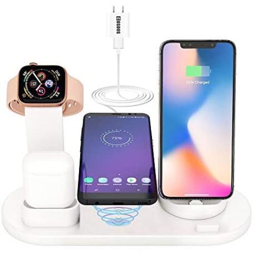 4in1 Wireless Charging Station for Apple Product,iWatch Series 5/4/3/2/1, Airpods Pro/2/1,COSOOS Wireless Charging Dock for iPhone 11 Pro Max/Xs/Xr/X/10/8 Plus/7/6s/5s/5c/SE(No Watch Charger)