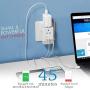 UK Ireland Power Plug Adapter Travel QC 3.0 & PD by Ceptics, Safe Dual USB & USB-C - 2 USA Socket Compact & Powerful - Use in London UAE Dubai Kenya British Hong Kong - Type G AP-7 - Fast Charging