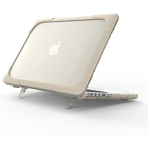 Compatible with MacBook Air 11 Inch Kickstand Case, Funut 2 in 1 Rubberized Hard Plastic Case Cover Shock Proof Matt Protective Case for Laptop MacBook Air 11.6 Inch A1370/A1465 (# Khaki)