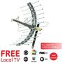 GE Pro Outdoor TV Antenna, Long Range Antenna, 4K 1080P VHF UHF Digital HDTV Antenna, J Mount Included, Weather Resistant, Indoor Attic Mountable, 29884