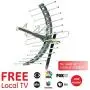 GE Pro Outdoor TV Antenna, Long Range Antenna, 4K 1080P VHF UHF Digital HDTV Antenna, J Mount Included, Weather Resistant, Indoor Attic Mountable, 29884